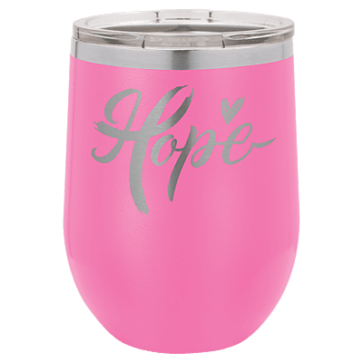 Personalized Polar Camel 12 oz. Pink Vacuum Insulated Stemless Wine Tumbler with Lid