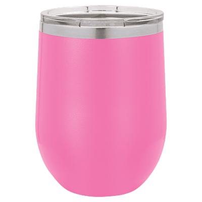 Personalized Polar Camel 12 oz. Pink Vacuum Insulated Stemless Wine Tumbler with Lid