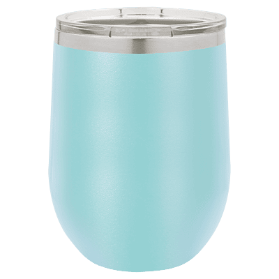 Personalized Polar Camel 12 oz. Light Blue Vacuum Insulated Stemless Wine Tumbler with Lid