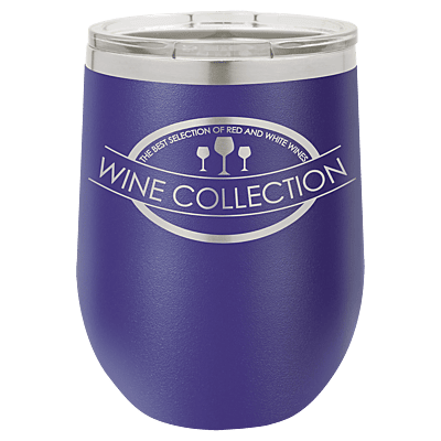 Personalized Polar Camel 12 oz. Purple Vacuum Insulated Stemless Wine Tumbler with Lid