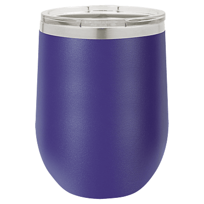 Personalized Polar Camel 12 oz. Purple Vacuum Insulated Stemless Wine Tumbler with Lid