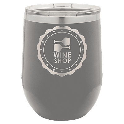 Personalized Polar Camel 12 oz. Dark Gray Vacuum Insulated Stemless Wine Tumbler with Lid