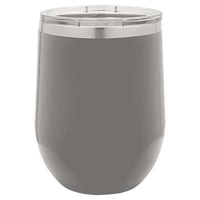 Personalized Polar Camel 12 oz. Dark Gray Vacuum Insulated Stemless Wine Tumbler with Lid