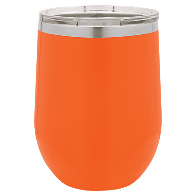 Personalized Polar Camel 12 oz. Orange Vacuum Insulated Stemless Wine Tumbler with Lid