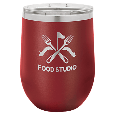 Personalized Polar Camel 12 oz. Maroon Vacuum Insulated Stemless Wine Tumbler with Lid