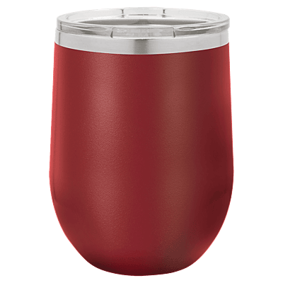 Personalized Polar Camel 12 oz. Maroon Vacuum Insulated Stemless Wine Tumbler with Lid