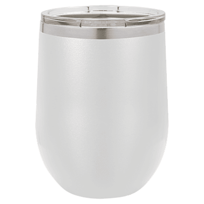 Personalized Polar Camel 12 oz. White Vacuum Insulated Stemless Wine Tumbler with Lid
