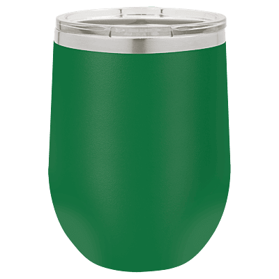Personalized Polar Camel 12 oz. Green Vacuum Insulated Stemless Wine Tumbler with Lid
