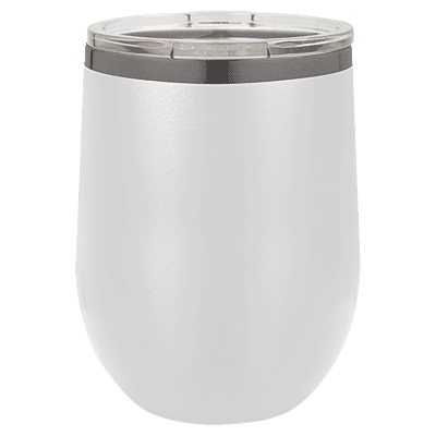 Personalized Polar Camel 12 oz. White/Ghost Black Stemless Wine Tumbler