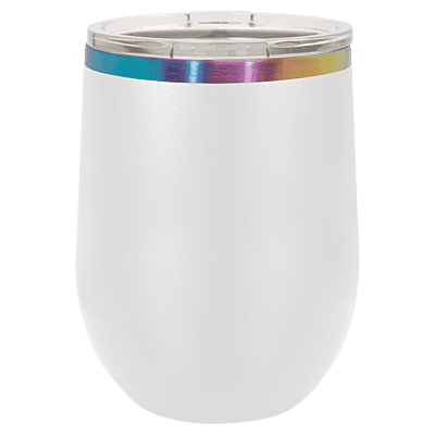 Personalized Polar Camel 12 oz. White/Prism Stemless Wine Tumbler