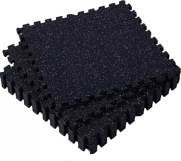 Gym Floor InterLocking Tile Black (1x1m*15mm)