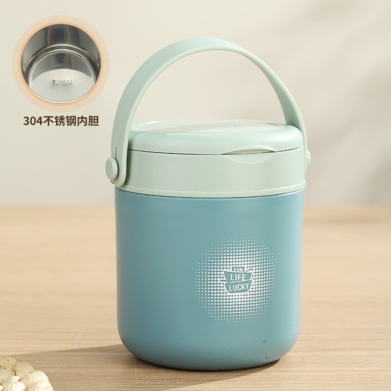 LIFE LUCKY STAINLESS INNER FOOD FLASK WITH CUTLERY - 430ML
