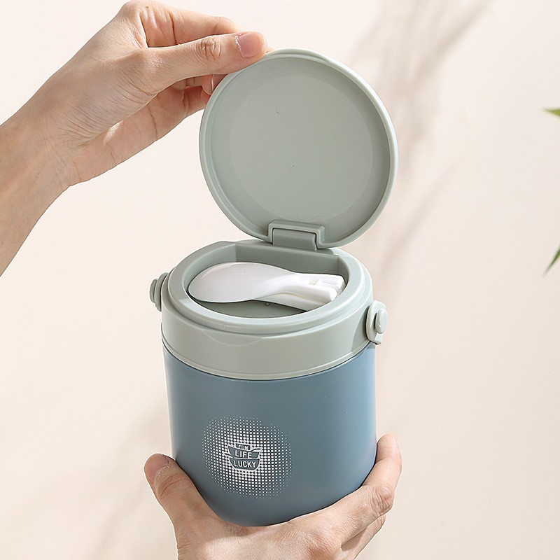 LIFE LUCKY STAINLESS INNER FOOD FLASK WITH CUTLERY - 430ML