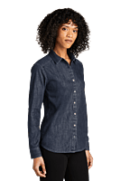 LW676 CAMISA DE MEZCLILLA DAMA ML PORT AUTHORITY