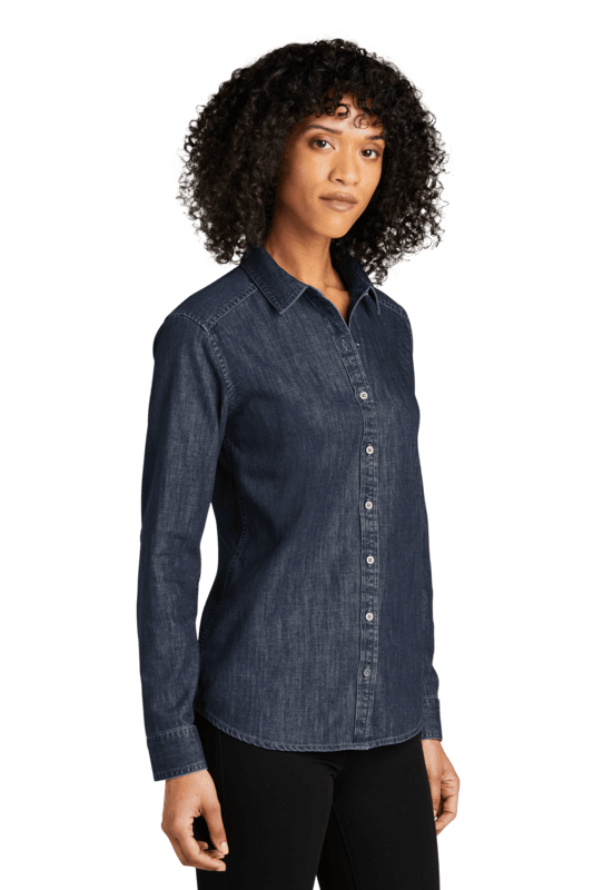 LW676 CAMISA DE MEZCLILLA DAMA ML PORT AUTHORITY