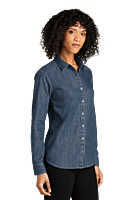 LW676 CAMISA DE MEZCLILLA DAMA ML PORT AUTHORITY