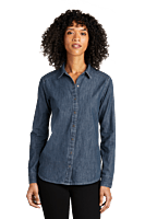 LW676 CAMISA DE MEZCLILLA DAMA ML PORT AUTHORITY