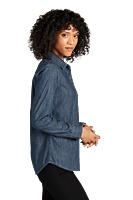 LW676 CAMISA DE MEZCLILLA DAMA ML PORT AUTHORITY