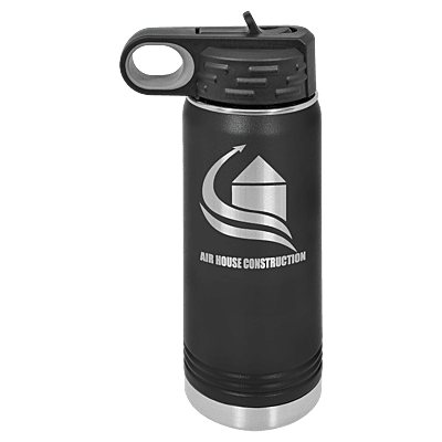 Personalized Polar Camel 20 oz. Black Water Bottle