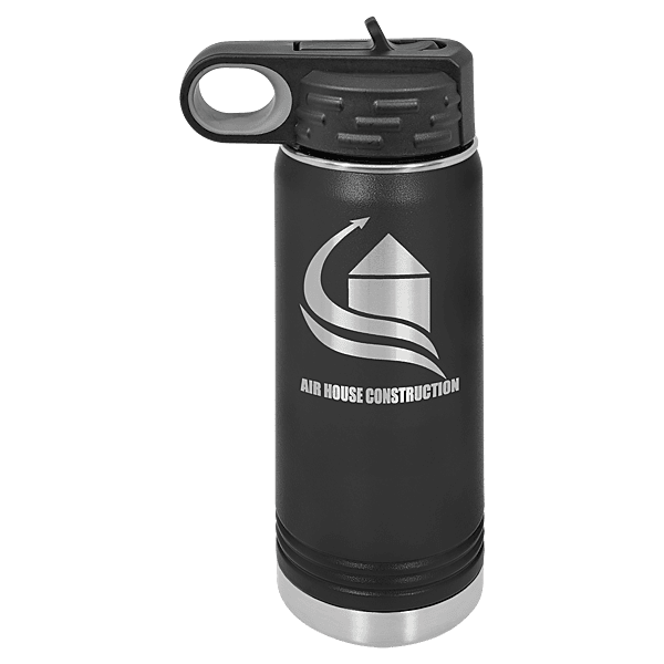Personalized Polar Camel 20 oz. Black Water Bottle