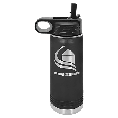 Personalized Polar Camel 20 oz. Black Water Bottle