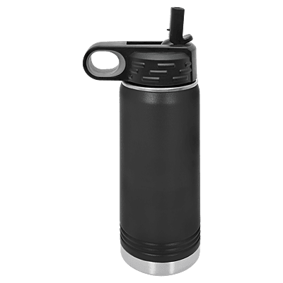 Personalized Polar Camel 20 oz. Black Water Bottle