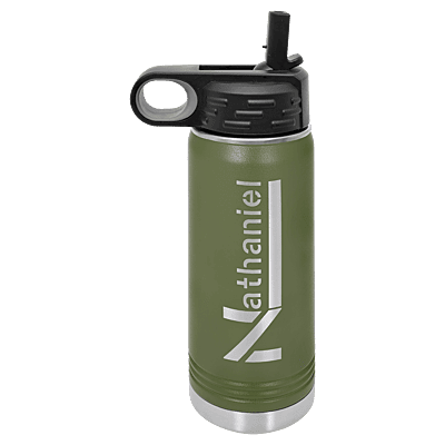 Personalized Polar Camel 20 oz. Olive Green Water Bottle