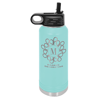 Personalized Polar Camel 32 oz. Teal Water Bottle