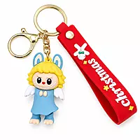 Labubu Christmas Santa Claus Silicone Keychain