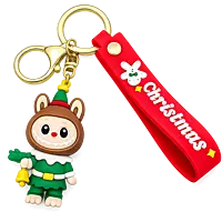 Labubu Christmas Santa Claus Silicone Keychain