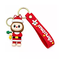 Labubu Christmas Santa Claus Silicone Keychain