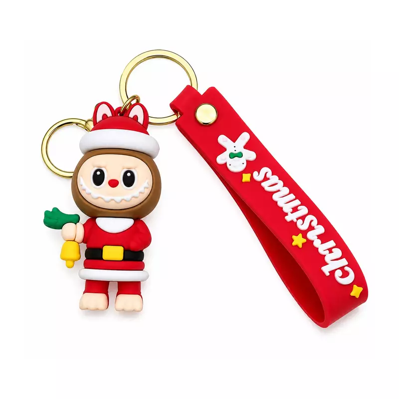 Labubu Christmas Santa Claus Silicone Keychain