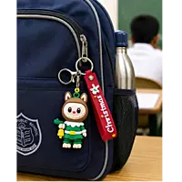 Labubu Christmas Santa Claus Silicone Keychain