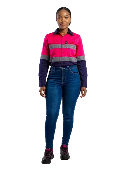 Hi-Viz Vented Workshirt Ladies