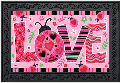 Ladybug Love “LOVE” Valentine’s Day Doormat