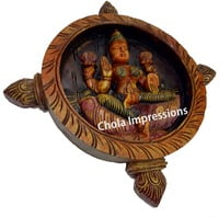 Lakshmi Devi Circular Wooden Wall Mount Lakshmi Devi Circular Wooden Wall Mount