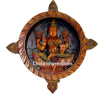 Lakshmi Devi Circular Wooden Wall Mount Lakshmi Devi Circular Wooden Wall Mount