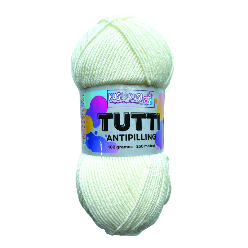 Lana Acrílica Tutti Col 401 Blanca Paquete X 5 ovillos X 100 gramos