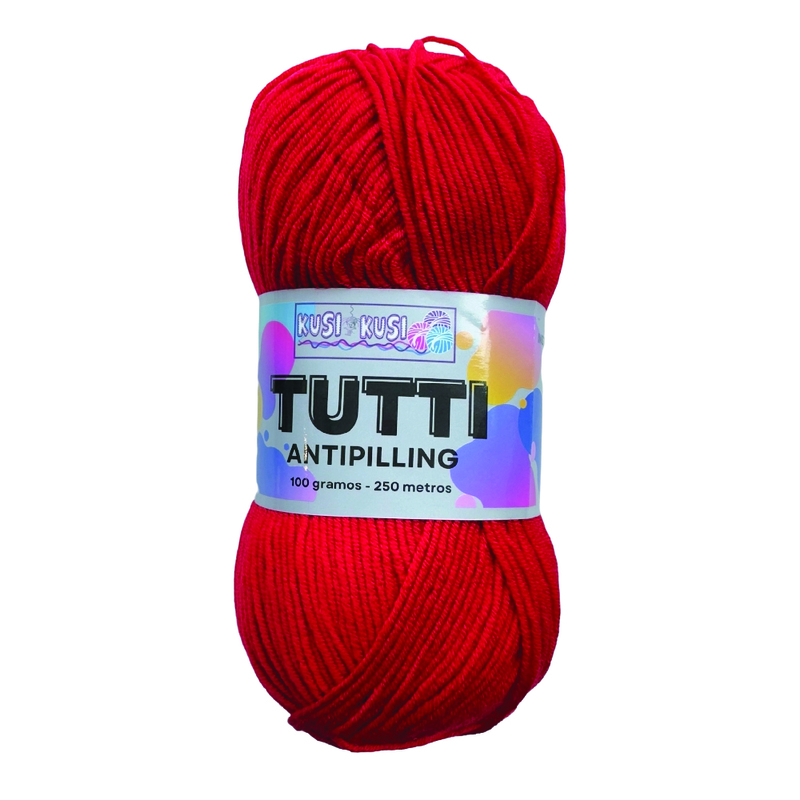 Lana Acrílica Tutti Col 405 Rojo Paquete X 5 ovillos X 100 gramos Lana Acrílica Tutti Col 405 Rojo Paquete X 5 ovillos X 100 gramos