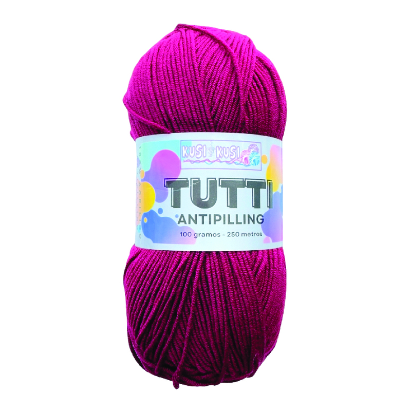 Lana Acrílica Tutti Col 407 Vinotinto Paquete X 5 ovillos X 100 gramos