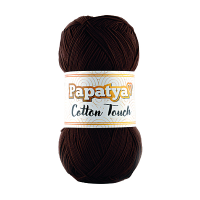 Lana Cotton Touch Col 0160 Café Oscuro Paquete X 10 ovillos X 50 Gramos