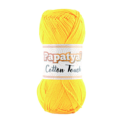 Lana Cotton Touch Col 0880 Amarillo Fuerte Paquete X 10 ovillos X 50Gramos