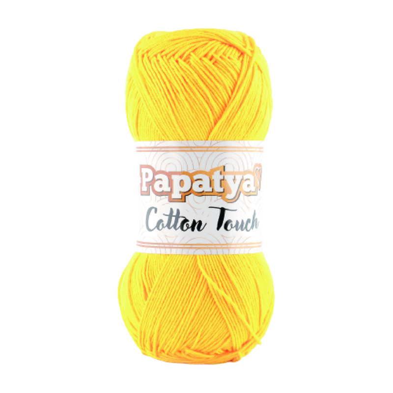 Lana Cotton Touch Col 0880 Amarillo Fuerte Paquete X 10 ovillos X 50Gramos Lana Cotton Touch Col 0880 Amarillo Fuerte Paquete X 10 ovillos X 50Gramos