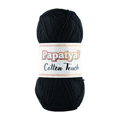 Lana Cotton Touch Col 1190 Negro Paquete X 10 ovillos X 50Gramos