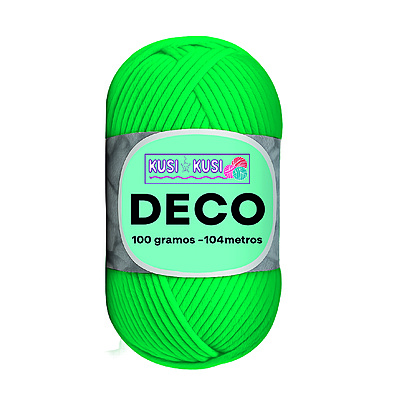 Lana Algodon Deco Col23 Verde Paquete X 5 Ovillos X 100 Gramos