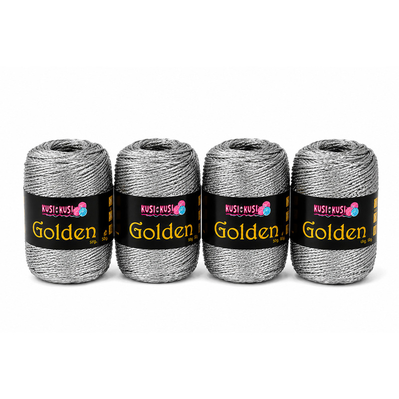 Lana Golden Plateada Paquete X 4 ovillos X 50 Gramos