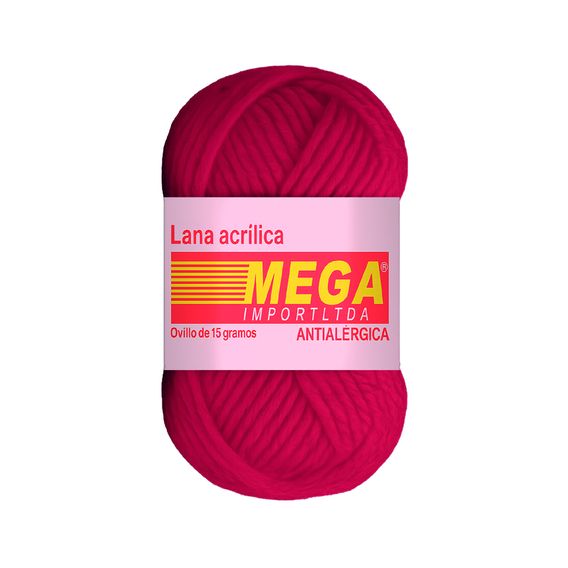 Lana Escolar Mega Rojo Oscuro 03 Paquete X 10 Ovillos X 15Gramos