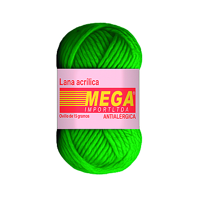 Lana Escolar Mega Verde Navidad 10 Paquete X 10 Ovillos X 15Gramos