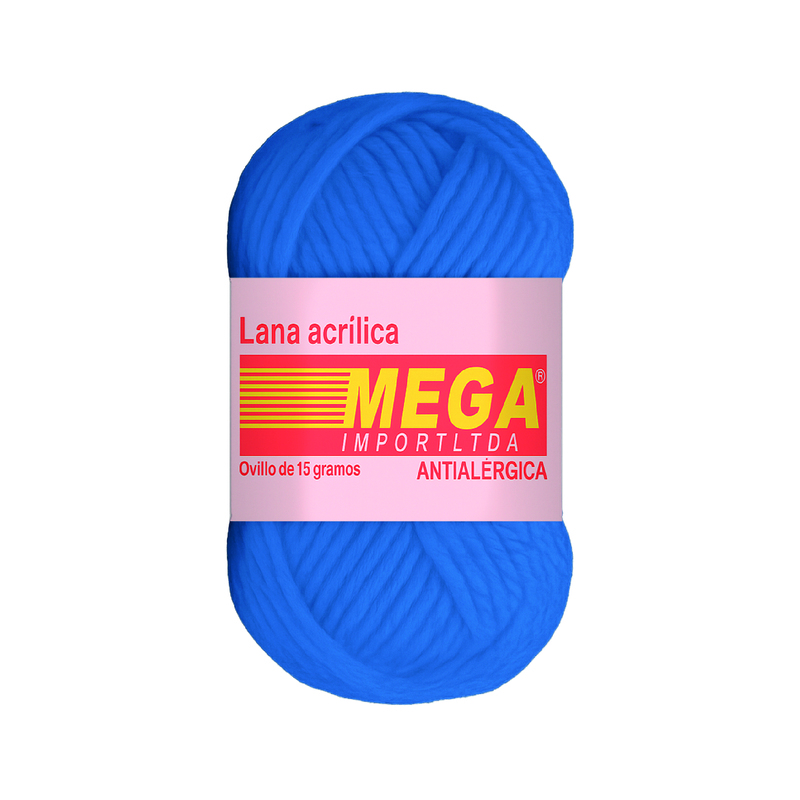 Lana Escolar Mega Azul Medio 30 Paquete X 10 Ovillos X 15Gramos