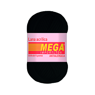 Lana Escolar Mega Negra 04 Paquete X 10 Ovillos X 15Gramos